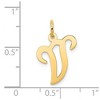 Black Bow Jewelry 14k Yellow Gold, Sophia Collection, Small Script Initial V Pendant - 4 of 4