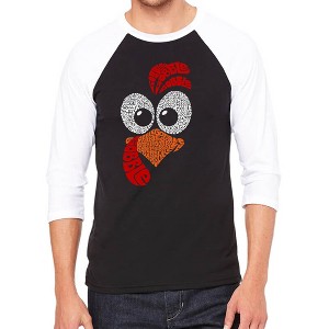 LA Pop Art Turkey Face - Men's Raglan Baseball Word Art T-Shirt - 1 of 4