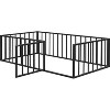 Streamdale Twin Size Metal Floor Bed Frame with Fence and Door, Black - 4 of 4