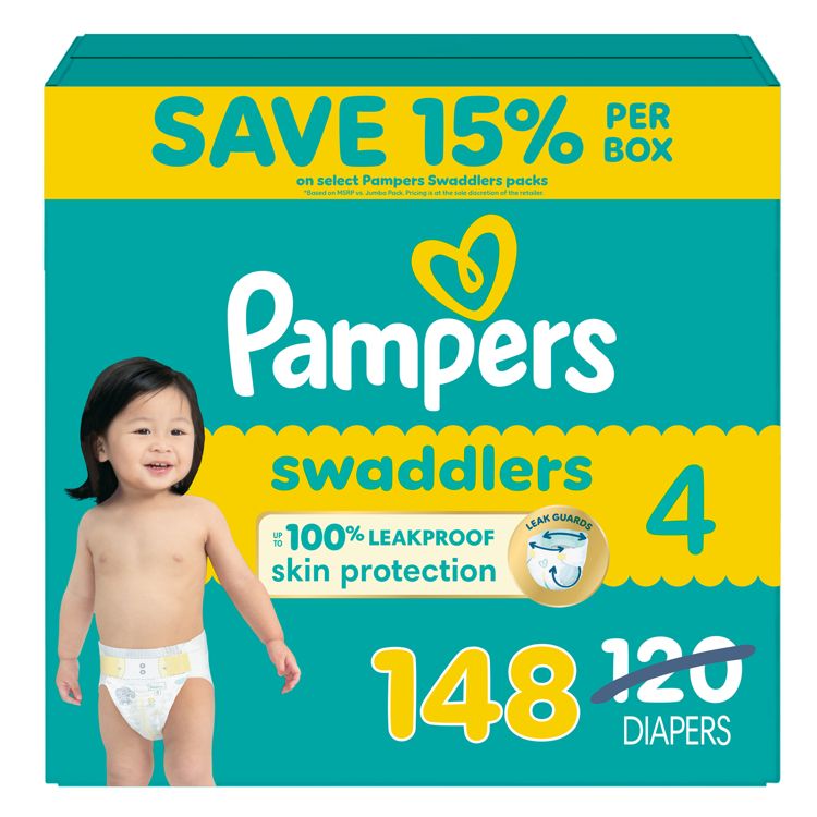 Pampers Swaddlers Sensitive Disposable Diapers - (Select Size and Count), 1 of 16