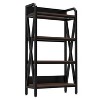 Homy Casa 33.50''  Steel and Wood 4-Tier Decorative Bookshelf, Modern Industrial Storage Rack for Living Room, Office & Kitchen, Rustic Brown - 4 of 4