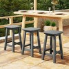 WestinTrends Malibu 24" All Weather Hdpe Outdoor Patio Square Backless Counter Stool (Set of 3) - 2 of 4