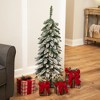 Northlight Pre-Lit Pencil Flocked Alpine Artificial Christmas Tree - 3.5' - Clear Lights - 2 of 4