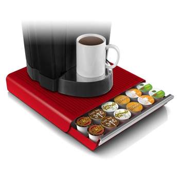ServSense™ Black 3-Section Countertop Cup / Lid Organizer with Coffee  Decals - 4 11/16 x 14 1/2 x 10