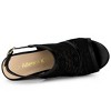 Allegra K Women's Open Toe Platform Heel Lace Wedges Sandals - 4 of 4