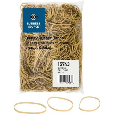 Business Source Rubber Bands Size 33 1 lb./BG 3-1/2"x1/8" Natural Crepe 15743