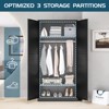 Mlezan 72" Wardrobe: 2 Doors, Hanging Rod, Metal Cabinet for Bedroom, Laundry, or Office. Perfect for Clothing Storage and Organization. - 4 of 4