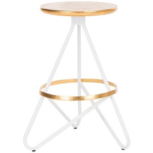 Galexia Counter Stool - BST3201C - Gold/White - Safavieh - 1 of 4