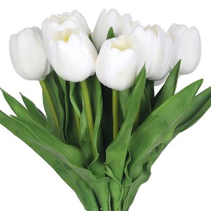 Unique Bargains Decoration Wedding Home Tulip Artificial Flowers 14.9" 12 Pcs - 1 of 4