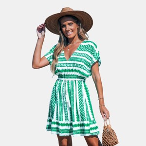 Women's Green Geo Dolman Sleeve Mini Cover-Up - Cupshe - 1 of 4