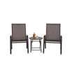 SKRAN Outdoor 3 Piece Patio Set Chairs, Camping Chair with Armrests and Folding Table, Breathable Fabric, for Bistro Garden, Balcony, Lawn (Brown) - 2 of 4