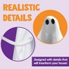 Joyfy 47’’ Halloween Light up White Ghost Outdoor Decor, Hanging Ghost with Spooky Blue LED Light for Haunted House Prop, Front Yard Lawn Party - 3 of 4