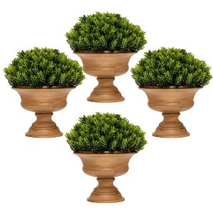 Costway 4-Pack Artificial Plants Fake Mini Potted Plant Small Greenery Decor for Indoor - 1 of 4