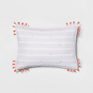 Standard Lavender Dotted Stripe Pillow Sham - Opalhouse , Size: Standard Sham, Gray