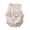 MyKids-Usa Baby Girl Floral Print Graphic Ruffle Design Sleeveless Onesies & Headband - 2 of 4