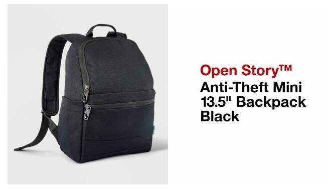 Anti-Theft Mini 13.5&#34; Backpack Black - Open Story&#8482;, 2 of 8, play video