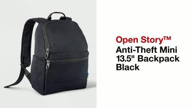 Anti-Theft Mini 13.5&#34; Backpack Black - Open Story&#8482;, 2 of 8, play video