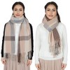 Anna-Kaci Classic Plaid Winter Scarf Soft Cashmere Feel Wrap Shawl Check Tassel Scarves for Women - 3 of 4