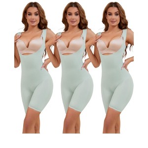 INSPIRE CHIC 3 Pcs Women's Butt Lifter Thigh Slimmers Tummy Control Bust Back Support Body Shapers - 1 of 4