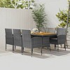vidaXL Outdoor Dining Set Grey PE rattan, steel, solid acacia wood, foam - 2 of 4