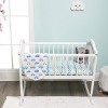 Everyday Kids 2-Pack Baby Boy Cradle Sheets – 100% Cotton Jersey Knit, Soft and Breathable – Cars & Buses Print and Blue Chevron Design - 3 of 4