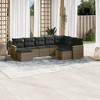 vidaXL 9 Piece Patio Sofa Set with Cushions Gray Poly Rattan - Without table - 2 of 4