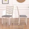 VECELO Rustic Wooden Dining Chairs, Rubber Wood Kitchen Chairs with Padded Seat & Elegant Hollowed Backrest, Gray - 4 of 4