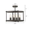 Homestock Ironclad Farmhouse 4 Light Rubbed Bronze Convertible Semi-Flush Ceiling Fixture 17.5" Wide - 4 of 4
