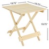 DOMETOUR Patio Folding Square Table Outdoor Solid Wood Table for Backyard, Balcony, Portable Design Space-Saving - 4 of 4