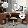 FurnitureR Armless Desk Chair with Rolling Wheels, Compact Adjustable Height Swivel Study Computer Task Chair with Breathable Back, Gray - 4 of 4