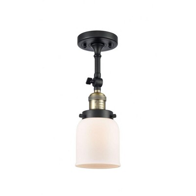 Bell - 1 Light Semi-Flush Mount In Industrial Style-13.5 Inches Tall and 5 Inches Wide