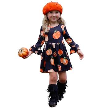 Girls Blessed & Pumpkin Obsessed Dress - Mia Belle Girls