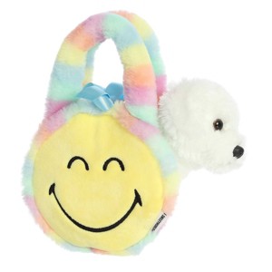 Aurora Small Fancy Pals Pastel Rainbow SMILEYWORLD Vibrant Stuffed Animal White 8" - 1 of 4