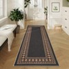 Washable Geometric Bordered Living Room Rugs, Soft Non Slip Bedroom Dining Room Carpet, Low Pile Floor Cover for Home Office - 4 of 4