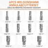 Coucheta 6Pcs Annular Cutter Set, Weldon Shank Mag Drill Bits, 1" Cutting Depth (1/2" to 1-1/16"), Includes Pilot Pins & Portable Case - 3 of 4