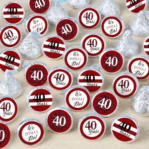 Big Dot of Happiness We Still Do - 40th Wedding Anniversary - Anniversary Party Small Round Candy Stickers - Party Favor Labels - 324 Count - 1 of 4