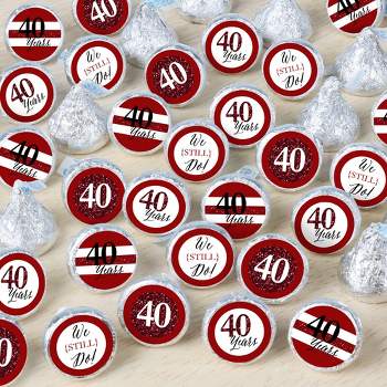 Big Dot of Happiness We Still Do - 40th Wedding Anniversary - Anniversary Party Small Round Candy Stickers - Party Favor Labels - 324 Count
