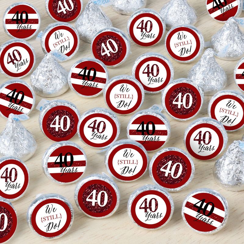 Big Dot of Happiness We Still Do - 40th Wedding Anniversary - Anniversary Party Small Round Candy Stickers - Party Favor Labels - 324 Count, 1 of 8