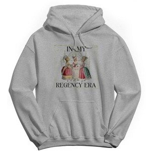 Rerun Island Women's In My Regency Era 3 Girls Long Sleeve Oversized Graphic Cotton Sweatshirt Hoodie - 1 of 3