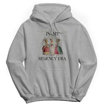 Rerun Island Women's In My Regency Era 3 Girls Long Sleeve Oversized Graphic Cotton Sweatshirt Hoodie - Sport Grey 2X