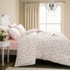 Queen Floral Duvet Cover Set, 3 Pieces, Pink Garden Style, Soft Microfiber, Zipper Closure - 2 of 4
