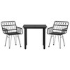 vidaXL 3 Piece Patio Dining Set Black Poly Rattan - 3 of 4