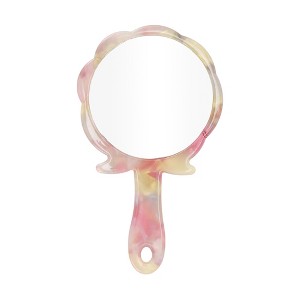 Unique Bargains Rose Shape Handheld Makeup Mirror 1 Pc - 1 of 3