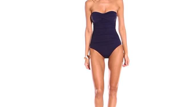 Anne Cole - Women's Twist Front Shirred One Piece Swimsuit, 3 of 4, play video