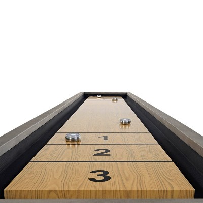 Aurora 11 Ft Gray Outdoor Shuffleboard Table with MDF Playfield