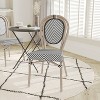 Emma & Oliver Massalia Indoor/Outdoor Stacking Thonet Bistro Style Chair with Textilene Seat and Bamboo Finished Metal Frame - 2 of 4