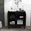 Lirago Mid Century Modern Fluted Sideboard Cabinet with Adjustable Shelves Solid Wood Legs Black Buffet Storage Cabinet  (15.8"D x 31.5"W x 31.5"H) - 4 of 4