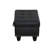 DOMETOUR Black Faux Leather Storage Ottoman-Durable Synthetic Leather Footrest for Living Room or Bedroom - 4 of 4