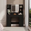 NicBex Makeup Vanity Desk with Mirror and Light, Makeup Table with 6 Open Shelves,2 Hiden Shelves and 5 Drawers for Bedroom - 4 of 4