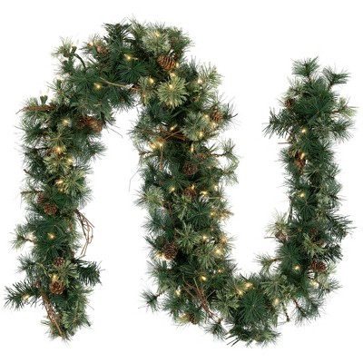 Rustic Country Charm Pre-Lit Pine & Grapevine 6' Christmas Garland